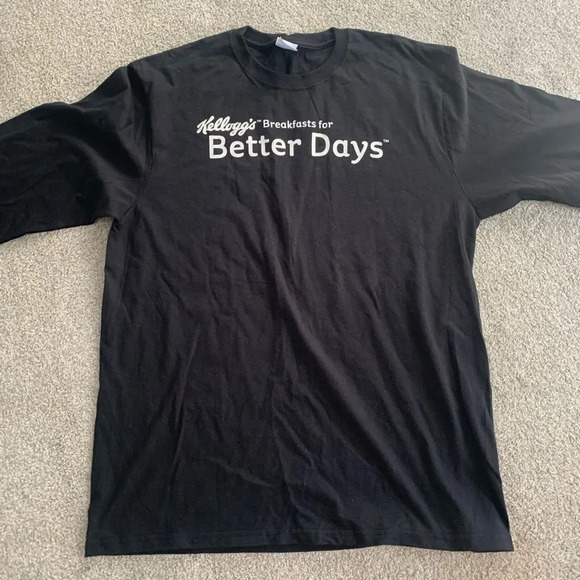 VTG Port and Company Kellogg’s Breakfast For Better Days Long Sleeve Black L - Picture 4 of 4